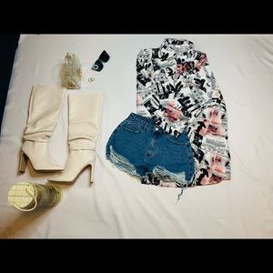 Pink/ white Fashion top OS. Brand new